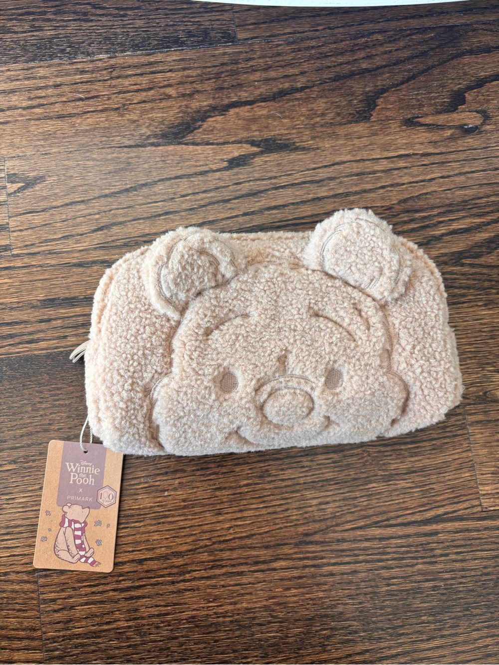 Disney Winnie The Pooh Fuzzy Brown Cosmetic Bag Makeup Bag